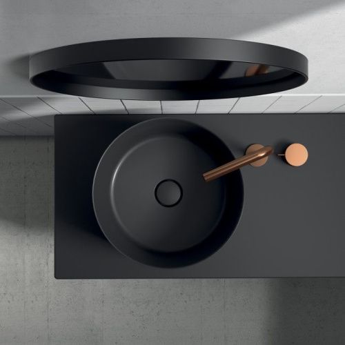 Раковина из сантехнического фарфора Galassia Core 7306NEMT 40х40 накладная цвет черный - фото 3