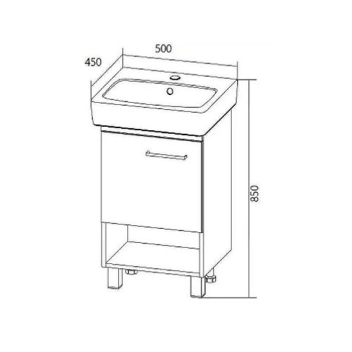 Тумба под раковину 1MarKa Tera У76057 40х40 цвет белый - фото 4