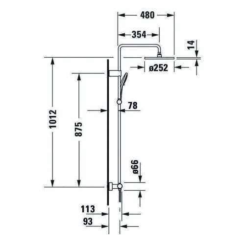 Душевая стойка Duravit Wave WA4280008C10 настенная цвет хром - фото 2