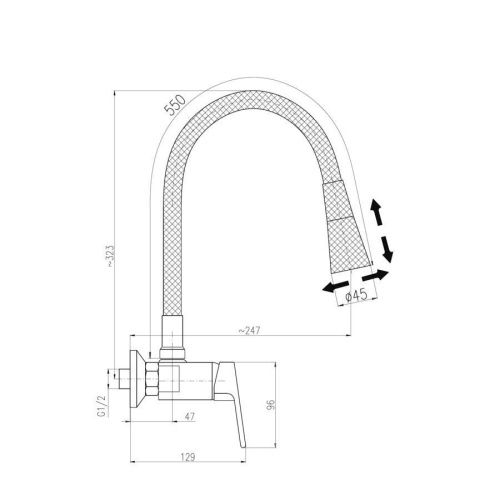 Смеситель для кухни RavSlezak Colorado CO102.5/13CMAT настенный черный - фото 2