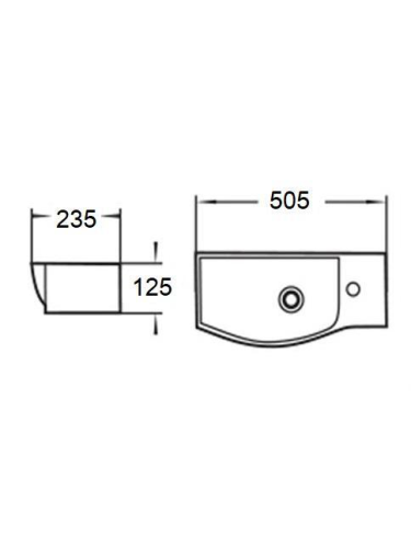 Раковина из сантехнического фаянса WeltWasser WW SK 10000008693 50х20 подвесная цвет белый 1 отверстие под смеситель - фото 3