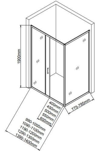 Душевая дверь Aquanet SD-1000A 100х190 стекло прозрачное профиль хром - фото 4