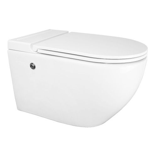 Унитаз подвесной Azario AZ-102C белый с сиденьем микролифт безободковый импульсный смыв