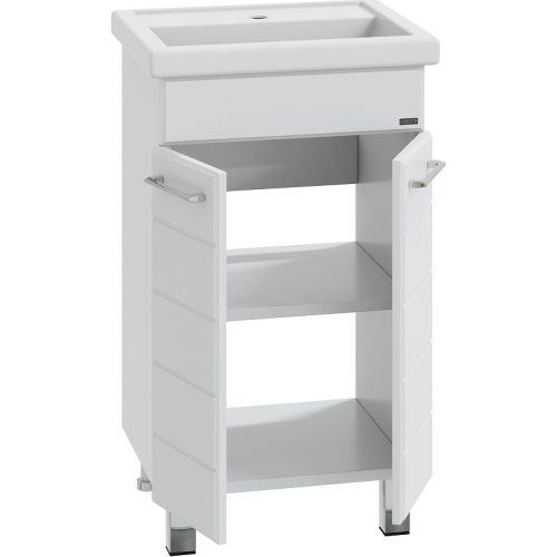 Тумба под раковину СанТа Омега 207001 50х40 подвесная цвет белый - фото 3