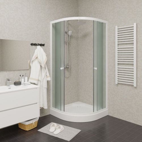 Душевой уголок Parly ZF81 80х80 стекло матовое профиль белый с поддоном - фото 5
