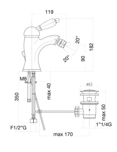 Смеситель Fiore 89CO5321 на биде хром/золото - фото 3