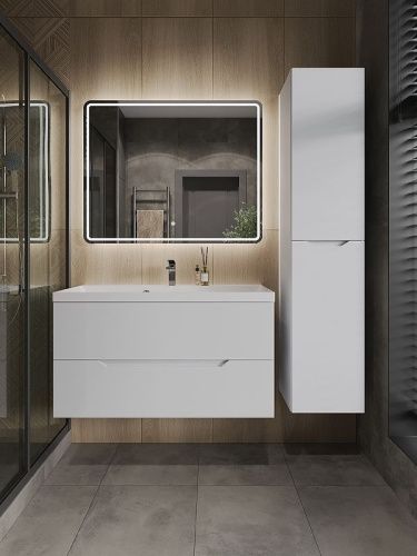 Тумба с раковиной Orange Line Li-100Tuw+RA100 100х50 цвет белый - фото 5