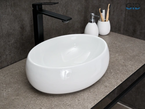 Раковина керамическая Gid Lago 51235 40х30 накладная цвет белый без отверстий под смеситель - фото 3