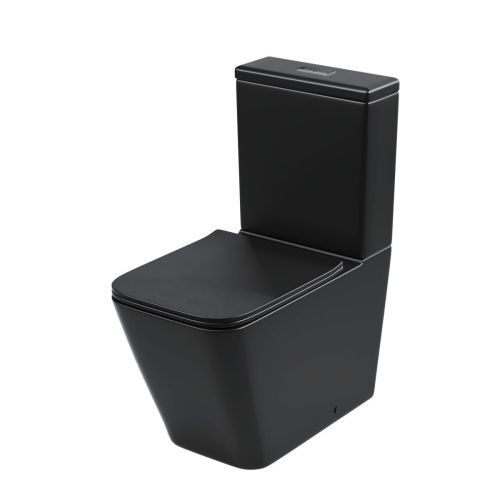 Унитаз напольный с бачком Grossman GR-4445BMS черный с сиденьем микролифт безободковый каскадный смыв