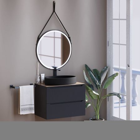 Раковина из искусственного камня Uperwood Rome 291020323 60х40 накладная цвет черный