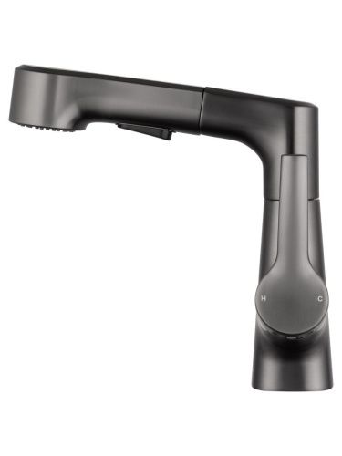 Смеситель Wonzon & Woghand WW-121B108-BGG на раковину серый - фото 3