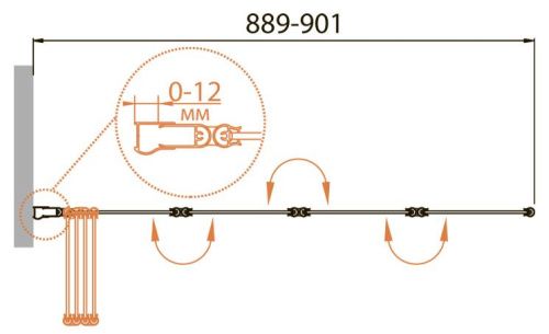 Душевая шторка на ванну Cezares RELAX RELAX-V-4-90/140-C-Bi 90х140 стекло прозрачное профиль белый ориентация универсальная - фото 2