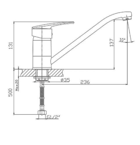 Смеситель для кухни Haiba HB06 HB4906 на мойку хром - фото 2
