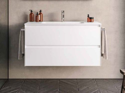 Тумба под раковину Berloni Bagno WAKBS2CKDIC 111 100х50 подвесная цвет белый