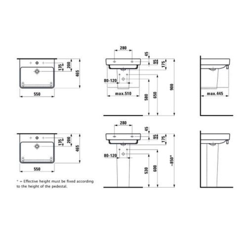 Раковина керамическая Laufen Pro 8.1096.2.000.104.1 60 см подвесная цвет белый 1 отверстие под смеситель - фото 2