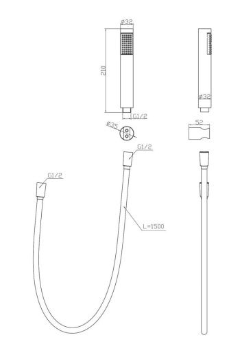 Душевой гарнитур BelBagno UNO UNO-DFS-NERO настенный черный - фото 2