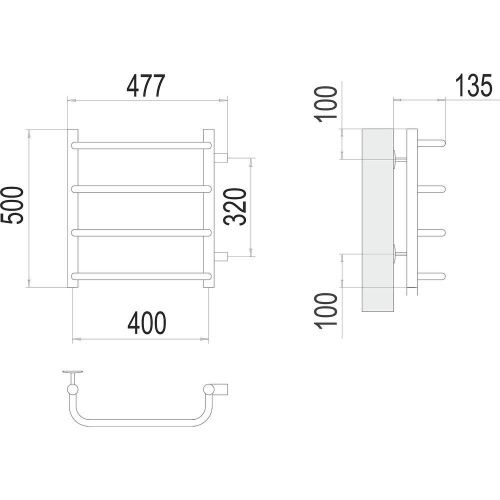 Полотенцесушитель водяной Terminus 4670078530301 50х50 хром - фото 3