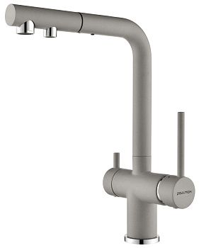 Смеситель для кухни Paulmark SERPENTINE Se213222-GRS на мойку серый
