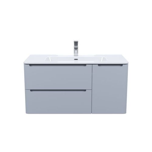 Тумба с раковиной Iddis Edifice EDI10L0i95K 100х50 подвесная цвет серый - фото 2