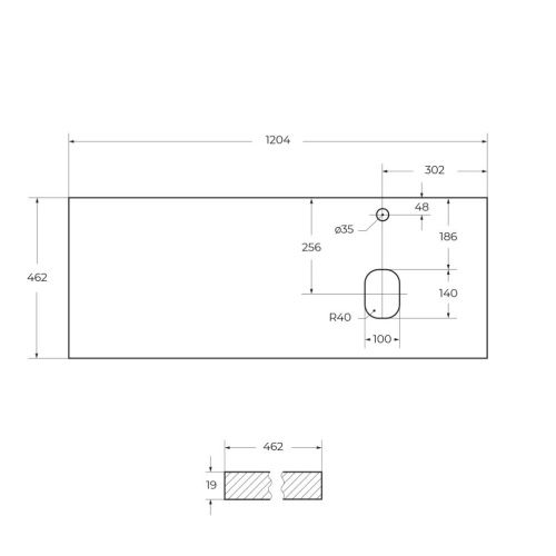 Столешница BelBagno EK-120-AS-BL-R 120х50 накладная - фото 2