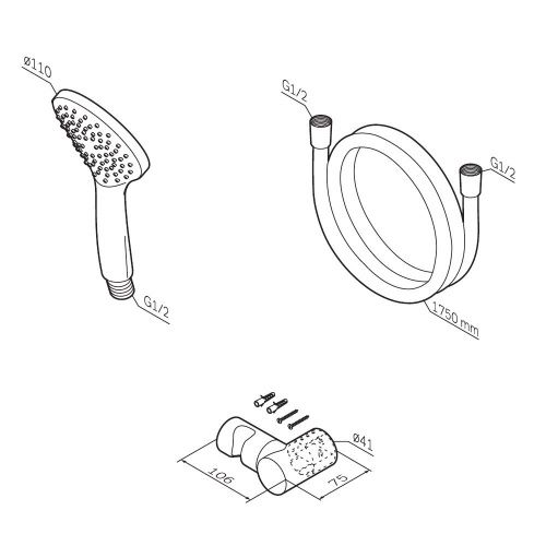 Душевой гарнитур Am.Pm Gem F0119000 настенный хром - фото 4