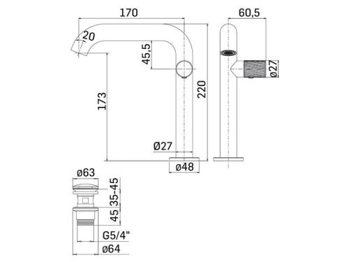 Смеситель для раковины Mamoli Tuttodunpezzo 47120000005A на столешницу нержавеющая сталь - фото 3