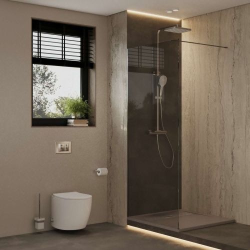 Душевая перегородка Allen Brau Infinity 3.21014.BA.T 100х200 стекло тонированное профиль серебро - фото 4