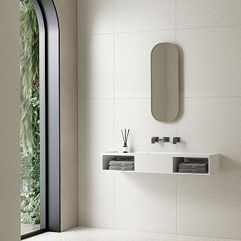 Раковина из искусственного камня Vincea VWB-6S212MW 120х40 подвесная цвет белый без отверстий под смеситель