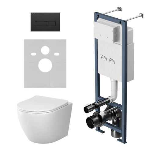 Комплект унитаз с инсталляцией с клавишей смыва Am.Pm Like IS110338.801900 - фото 2
