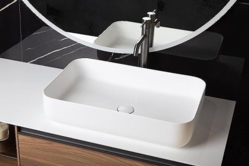 Раковина из искусственного камня Boheme Corian 879-60-MW 60х40 накладная цвет белый - фото 3