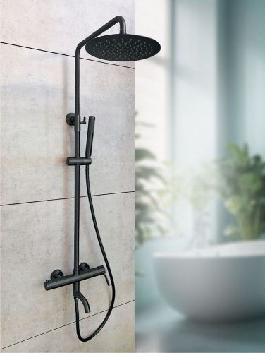 Душевая стойка AltroBagno Unione AltroBagnoUnione030209MB настенная цвет черный - фото 4