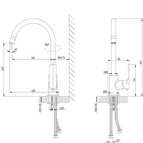 Смеситель для кухни LeMark Plus Grace LM1505C на мойку хром - фото 2