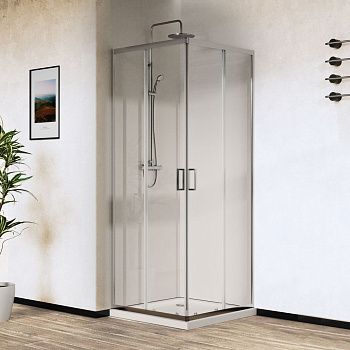 Душевой уголок Vincea City VSS-5CT8010CL 100х80 стекло прозрачное профиль хром без поддона