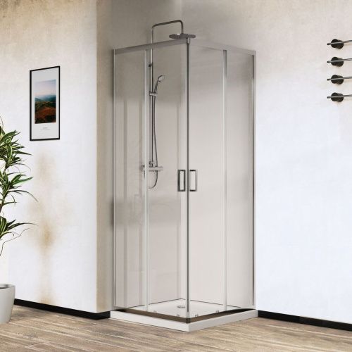 Душевой уголок Vincea City VSS-5CT8010CL 100х80 стекло прозрачное профиль хром без поддона