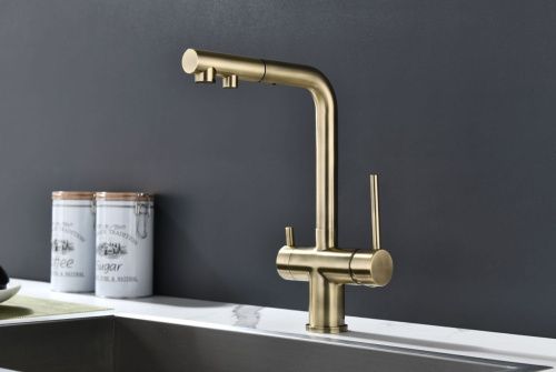 Смеситель для кухни Paulmark SERPENTINE Se213222-BR на мойку бронза - фото 2