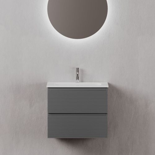 Тумба под раковину Sancos FOLK FL60GS 60х40 подвесная цвет серый - фото 4