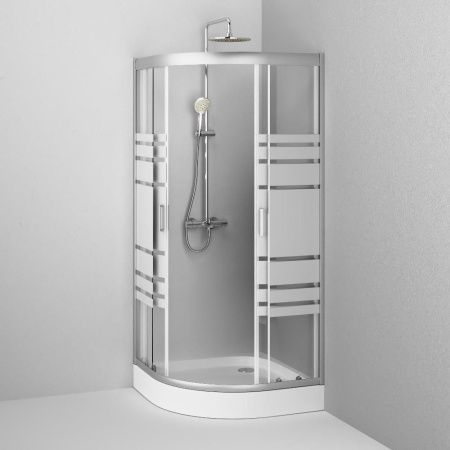 Душевой уголок Am.Pm Tender W45G-301-090TM 90х90 стекло с рисунком профиль хром без поддона