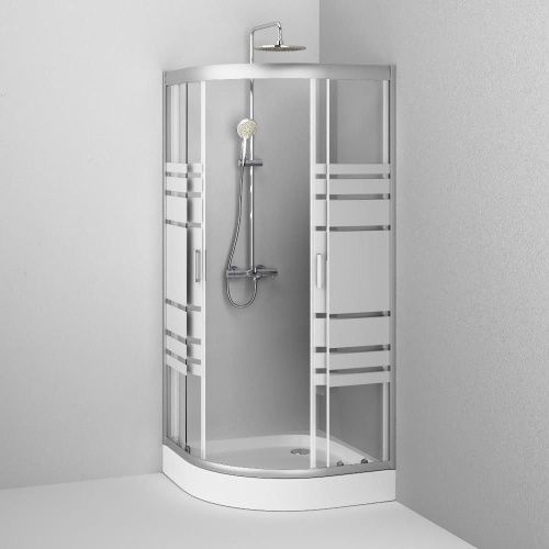 Душевой уголок Am.Pm Tender W45G-301-090TM 90х90 стекло с рисунком профиль хром без поддона - фото 4