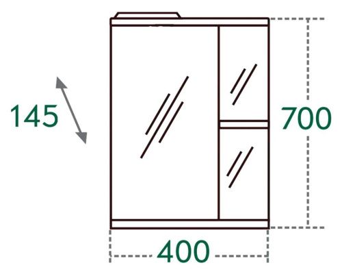 Зеркало-шкаф СанТа Ника 101080 40х70 подвесной цвет белый - фото 3