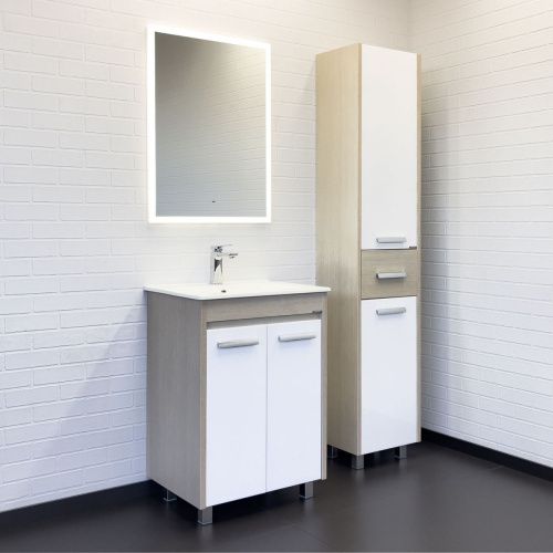 Тумба с раковиной Comforty Тулуза 00-00016586CF 60х50 напольная цвет белый/бежевый - фото 5