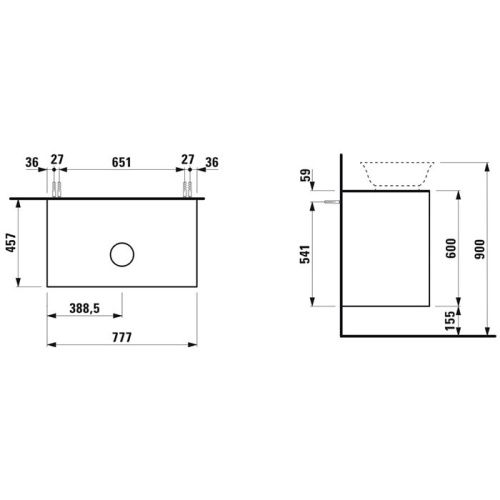 Тумба под раковину Laufen New Classic 4.0601.2.085.628.1 80х50 - фото 2