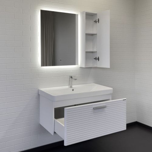 Тумба с раковиной Comforty Танжер 00-00019566CF 90х50 подвесная цвет белый - фото 4