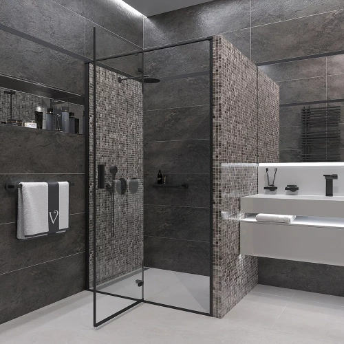 Душевая дверь Veconi Vianno VN73B-120-01-C4 120х195 стекло прозрачное профиль черный - фото 2