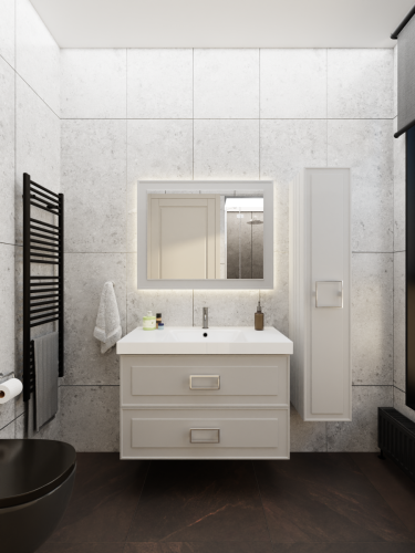 Тумба с раковиной La Fenice Cubo TWIN NFNC-01-CUB-C-100-2-3-100 100х50 подвесная цвет бежевый - фото 3