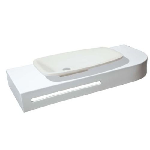 Раковина из искусственного камня MonteBianco Tuscany 13172 70х40 накладная цвет белый без отверстий под смеситель - фото 2