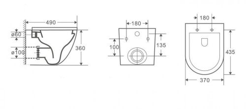 Унитаз подвесной CeramaLux 2197MW белый с сиденьем микролифт каскадный смыв - фото 2