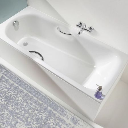 Ванна стальная Kaldewei Saniform Plus 128 112600010001 170х75 пристенная прямоугольная с ножками