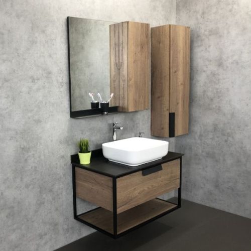 Тумба с раковиной Comforty Кёльн 00004149965CF 90х50 подвесная цвет коричневый - фото 5