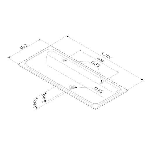 Раковина из искусственного камня Am.Pm Func M8FWPC1200WM 120х50 встраиваемая цвет белый 2 отверстия под смеситель - фото 3