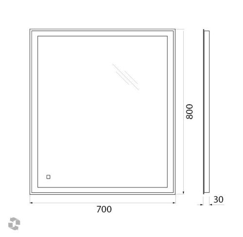 Зеркало с подсветкой BelBagno SPC-GRT-700-800-LED-TCH 70х80 подвесное - фото 5